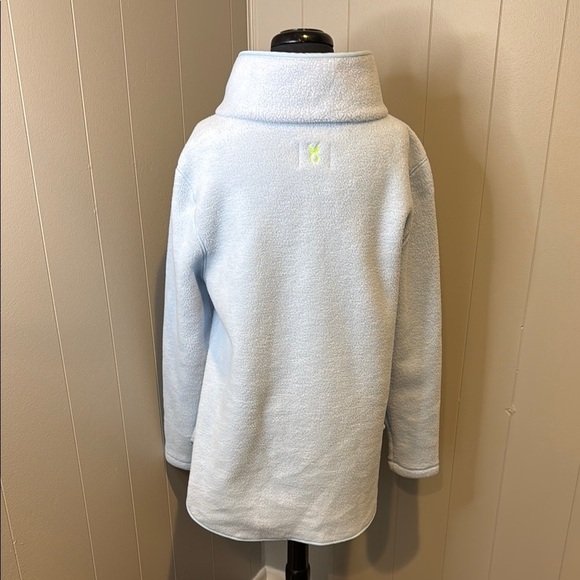 Dudley Stephens Women’s Large Light Blue Turtleneck Sweater Zip Up Pockets - Picture 4 of 5